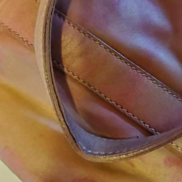 Prada XL bag beige peach purple Pink Leather double handle Tote tie dyed matinee - Picture 16 of 16
